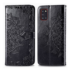 Custodia Portafoglio In Pelle Fantasia Modello Cover con Supporto per Samsung Galaxy A31 Nero