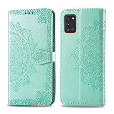Custodia Portafoglio In Pelle Fantasia Modello Cover con Supporto per Samsung Galaxy A31 Verde