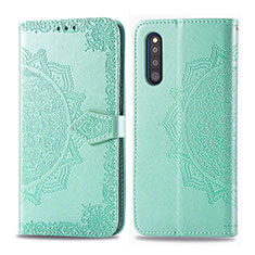 Custodia Portafoglio In Pelle Fantasia Modello Cover con Supporto per Samsung Galaxy A41 SC-41A Verde