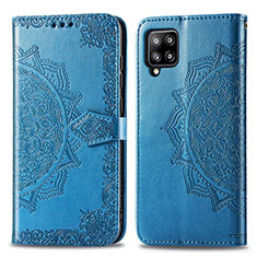 Custodia Portafoglio In Pelle Fantasia Modello Cover con Supporto per Samsung Galaxy A42 5G Blu