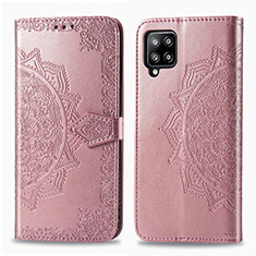 Custodia Portafoglio In Pelle Fantasia Modello Cover con Supporto per Samsung Galaxy A42 5G Oro Rosa