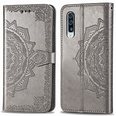 Custodia Portafoglio In Pelle Fantasia Modello Cover con Supporto per Samsung Galaxy A50S Grigio