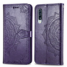 Custodia Portafoglio In Pelle Fantasia Modello Cover con Supporto per Samsung Galaxy A50S Viola