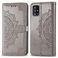 Custodia Portafoglio In Pelle Fantasia Modello Cover con Supporto per Samsung Galaxy A51 4G Grigio