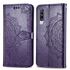 Custodia Portafoglio In Pelle Fantasia Modello Cover con Supporto per Samsung Galaxy A70 Viola