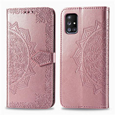 Custodia Portafoglio In Pelle Fantasia Modello Cover con Supporto per Samsung Galaxy A71 4G A715 Oro Rosa