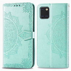 Custodia Portafoglio In Pelle Fantasia Modello Cover con Supporto per Samsung Galaxy A81 Verde
