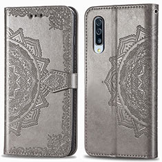 Custodia Portafoglio In Pelle Fantasia Modello Cover con Supporto per Samsung Galaxy A90 5G Grigio