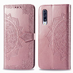 Custodia Portafoglio In Pelle Fantasia Modello Cover con Supporto per Samsung Galaxy A90 5G Oro Rosa