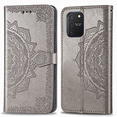 Custodia Portafoglio In Pelle Fantasia Modello Cover con Supporto per Samsung Galaxy A91 Grigio