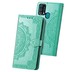 Custodia Portafoglio In Pelle Fantasia Modello Cover con Supporto per Samsung Galaxy F41 Verde