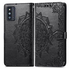 Custodia Portafoglio In Pelle Fantasia Modello Cover con Supporto per Samsung Galaxy F52 5G Nero