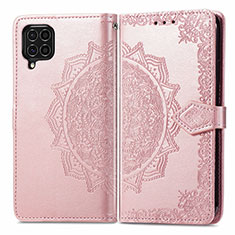 Custodia Portafoglio In Pelle Fantasia Modello Cover con Supporto per Samsung Galaxy F62 5G Oro Rosa