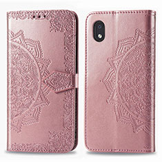 Custodia Portafoglio In Pelle Fantasia Modello Cover con Supporto per Samsung Galaxy M01 Core Oro Rosa