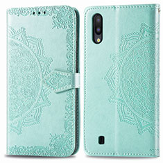 Custodia Portafoglio In Pelle Fantasia Modello Cover con Supporto per Samsung Galaxy M10 Verde