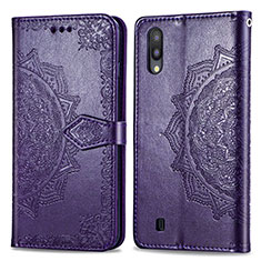 Custodia Portafoglio In Pelle Fantasia Modello Cover con Supporto per Samsung Galaxy M10 Viola