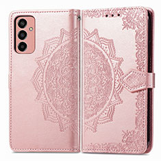 Custodia Portafoglio In Pelle Fantasia Modello Cover con Supporto per Samsung Galaxy M13 4G Oro Rosa