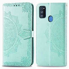 Custodia Portafoglio In Pelle Fantasia Modello Cover con Supporto per Samsung Galaxy M30s Verde