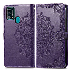 Custodia Portafoglio In Pelle Fantasia Modello Cover con Supporto per Samsung Galaxy M31 Viola