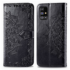 Custodia Portafoglio In Pelle Fantasia Modello Cover con Supporto per Samsung Galaxy M31s Nero