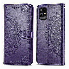 Custodia Portafoglio In Pelle Fantasia Modello Cover con Supporto per Samsung Galaxy M31s Viola