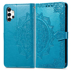 Custodia Portafoglio In Pelle Fantasia Modello Cover con Supporto per Samsung Galaxy M32 5G Blu