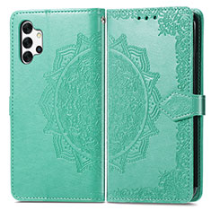 Custodia Portafoglio In Pelle Fantasia Modello Cover con Supporto per Samsung Galaxy M32 5G Verde