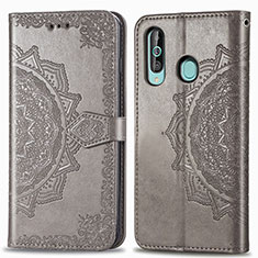 Custodia Portafoglio In Pelle Fantasia Modello Cover con Supporto per Samsung Galaxy M40 Grigio