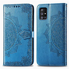 Custodia Portafoglio In Pelle Fantasia Modello Cover con Supporto per Samsung Galaxy M40S Blu