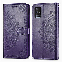 Custodia Portafoglio In Pelle Fantasia Modello Cover con Supporto per Samsung Galaxy M40S Viola