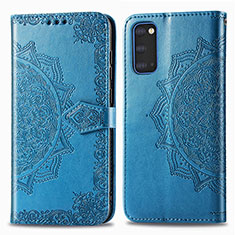 Custodia Portafoglio In Pelle Fantasia Modello Cover con Supporto per Samsung Galaxy S20 5G Blu