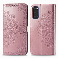 Custodia Portafoglio In Pelle Fantasia Modello Cover con Supporto per Samsung Galaxy S20 5G Oro Rosa