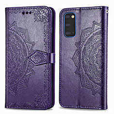 Custodia Portafoglio In Pelle Fantasia Modello Cover con Supporto per Samsung Galaxy S20 5G Viola