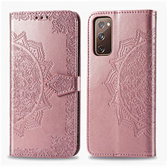 Custodia Portafoglio In Pelle Fantasia Modello Cover con Supporto per Samsung Galaxy S20 FE (2022) 5G Oro Rosa