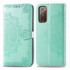 Custodia Portafoglio In Pelle Fantasia Modello Cover con Supporto per Samsung Galaxy S20 FE 5G Verde