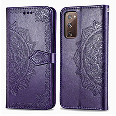 Custodia Portafoglio In Pelle Fantasia Modello Cover con Supporto per Samsung Galaxy S20 FE 5G Viola
