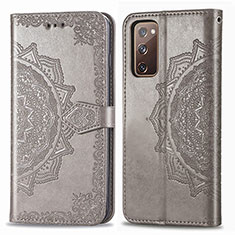 Custodia Portafoglio In Pelle Fantasia Modello Cover con Supporto per Samsung Galaxy S20 Lite 5G Grigio