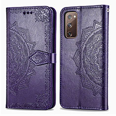 Custodia Portafoglio In Pelle Fantasia Modello Cover con Supporto per Samsung Galaxy S20 Lite 5G Viola
