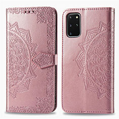 Custodia Portafoglio In Pelle Fantasia Modello Cover con Supporto per Samsung Galaxy S20 Plus 5G Oro Rosa