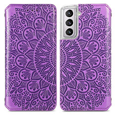 Custodia Portafoglio In Pelle Fantasia Modello Cover con Supporto per Samsung Galaxy S21 Plus 5G Viola