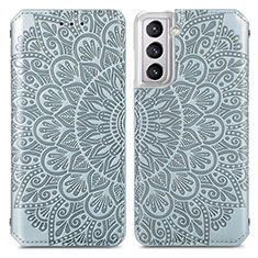 Custodia Portafoglio In Pelle Fantasia Modello Cover con Supporto per Samsung Galaxy S23 Plus 5G Grigio