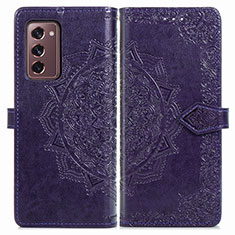 Custodia Portafoglio In Pelle Fantasia Modello Cover con Supporto per Samsung Galaxy Z Fold2 5G Viola