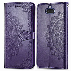 Custodia Portafoglio In Pelle Fantasia Modello Cover con Supporto per Sony Xperia 8 Lite Viola