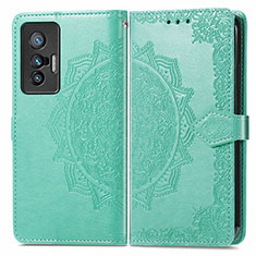 Custodia Portafoglio In Pelle Fantasia Modello Cover con Supporto per Vivo X70 5G Verde