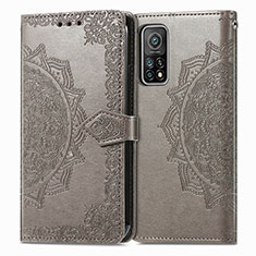 Custodia Portafoglio In Pelle Fantasia Modello Cover con Supporto per Xiaomi Mi 10T 5G Grigio