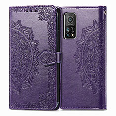 Custodia Portafoglio In Pelle Fantasia Modello Cover con Supporto per Xiaomi Mi 10T 5G Viola