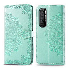 Custodia Portafoglio In Pelle Fantasia Modello Cover con Supporto per Xiaomi Mi Note 10 Lite Verde