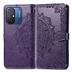 Custodia Portafoglio In Pelle Fantasia Modello Cover con Supporto per Xiaomi Poco C55 Viola