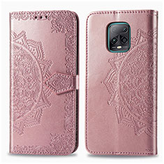 Custodia Portafoglio In Pelle Fantasia Modello Cover con Supporto per Xiaomi Redmi 10X Pro 5G Oro Rosa