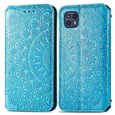 Custodia Portafoglio In Pelle Fantasia Modello Cover con Supporto S01D per Motorola Moto G50 5G Blu